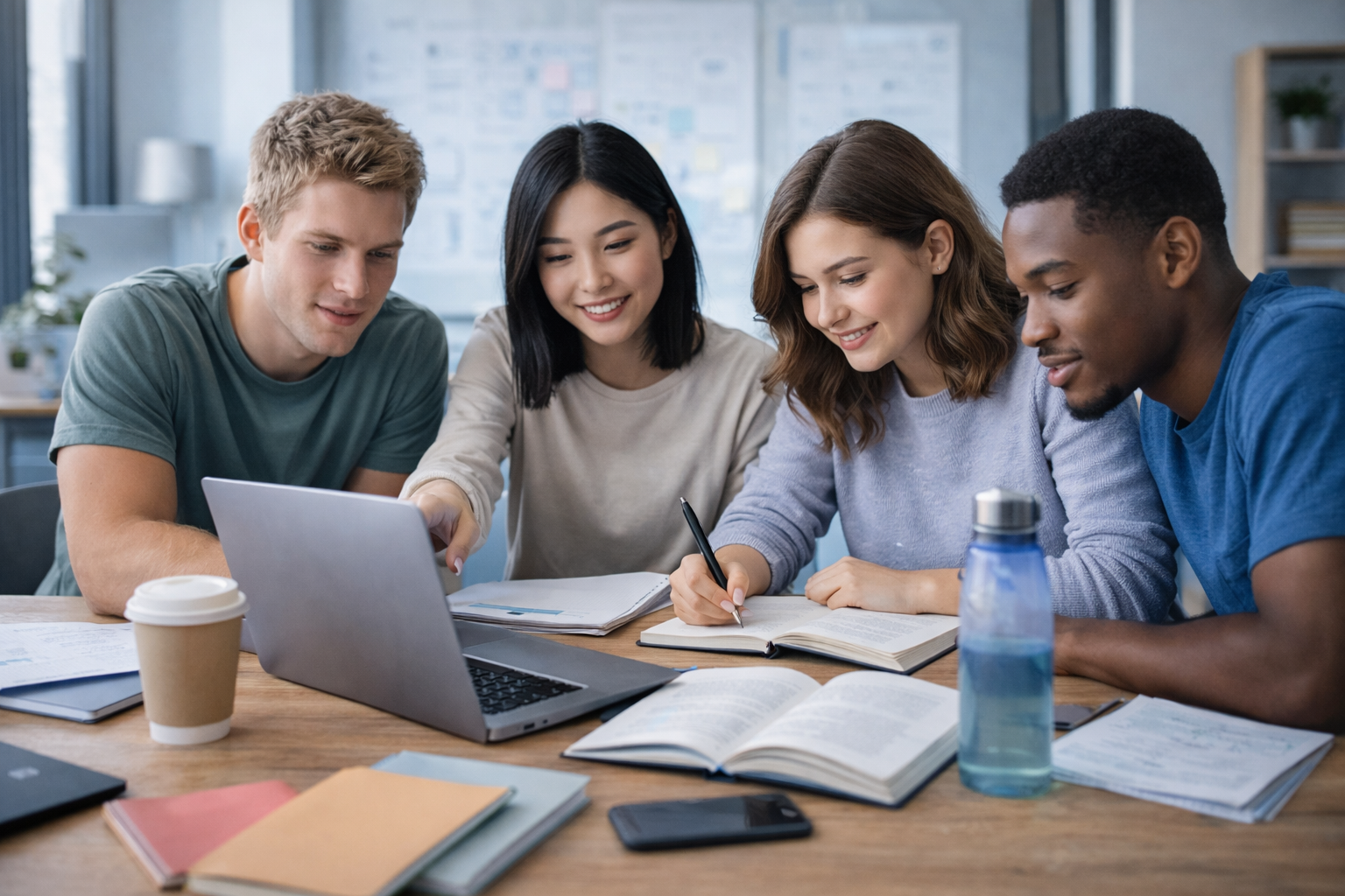 Students working together