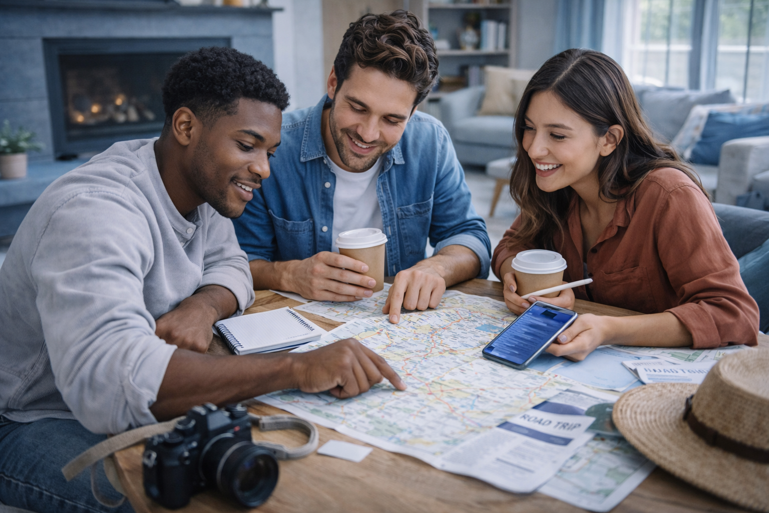 Friends planning trip